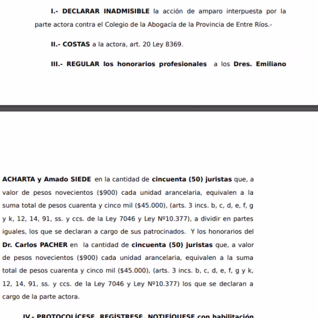 La Justicia rechazó el amparo presentado contra el Colegio de la Abogacía